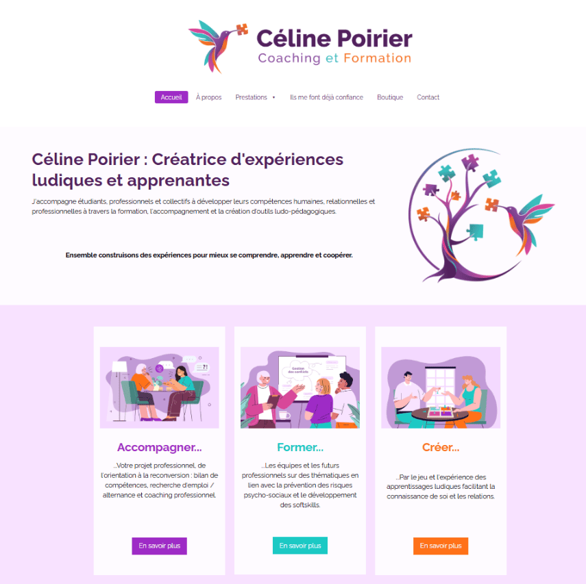 Refonte du site internet de Céline Poirier Coaching et Formation